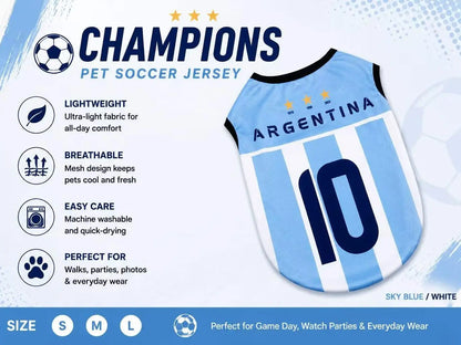 Pet Soccer Jersey - Stylish Game Day Apparel for Small to Medium Dogs and Cats