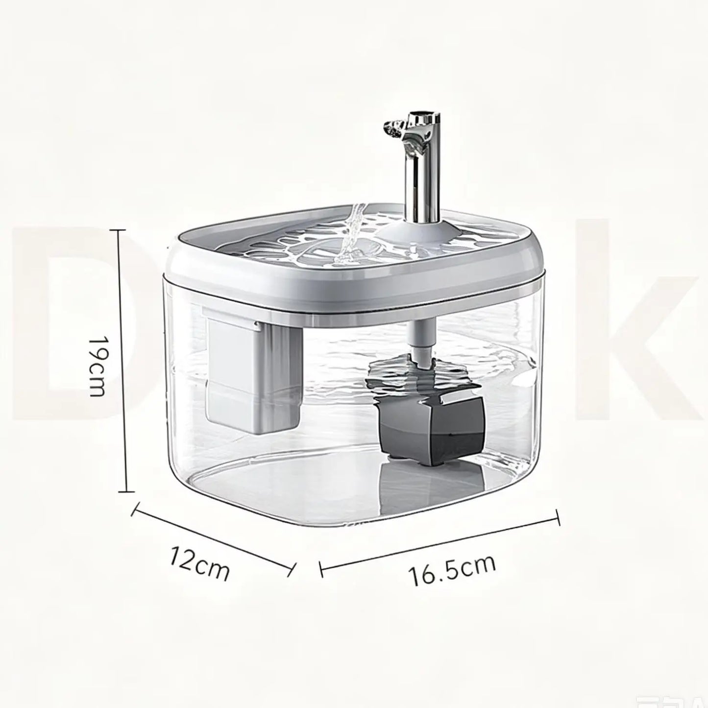 1.5L Automatic USB Cat Water Fountain with Filter - Transparent Gray Circulating Fresh Water Dispenser for Cats and Small Dogs