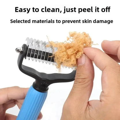 Professional Pet Grooming Tool: Universal Detangling Comb for Dogs with Stainless Steel Double-Sided Design for Effective Shedding and Matted Hair Management, Essential for Daily Coat Maintenance.