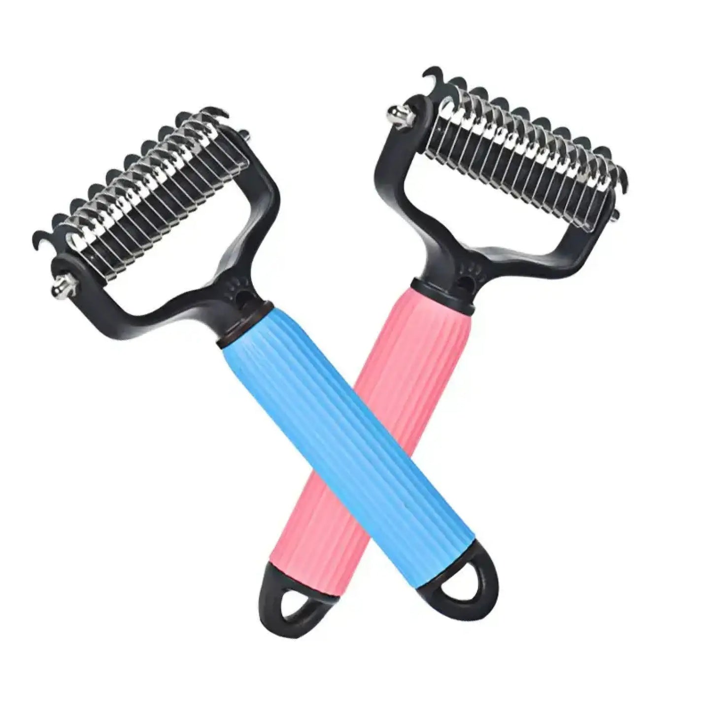 Professional Pet Grooming Tool: Universal Detangling Comb for Dogs with Stainless Steel Double-Sided Design for Effective Shedding and Matted Hair Management, Essential for Daily Coat Maintenance.
