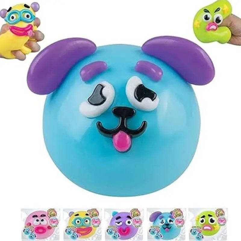 Dog Face Swap Sensory Squishy Toy - Soft, Moldable, Slow-Rise Fidget for Anxiety Relief and Tactile Play with Interchangeable Faces