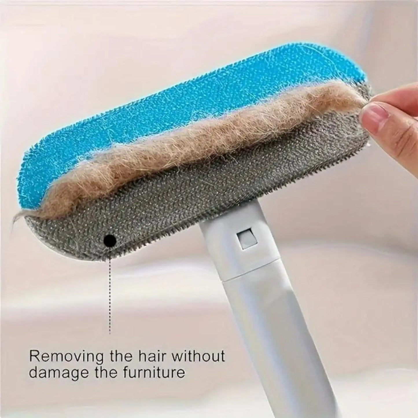 Pet Hair Remover Brush with Extended Handle – Reusable and Washable Lint Cleaner for Pet Hair on Furniture, Carpets, and Bedding