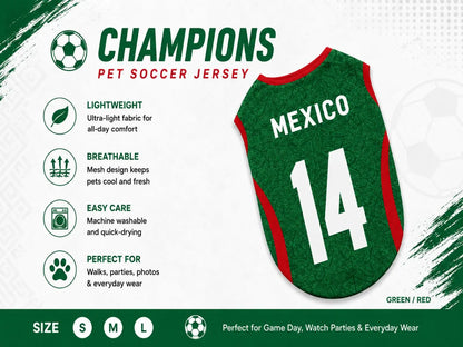 Pet Soccer Jersey - Stylish Game Day Apparel for Small to Medium Dogs and Cats